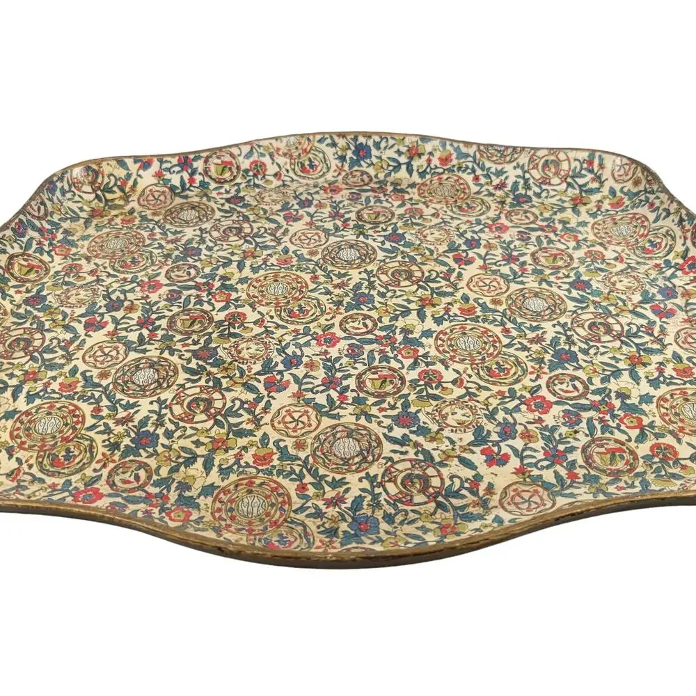 VTG Alfred E. Knobler Alcohol Proof Tray Japan Decorative Floral Design 14x12